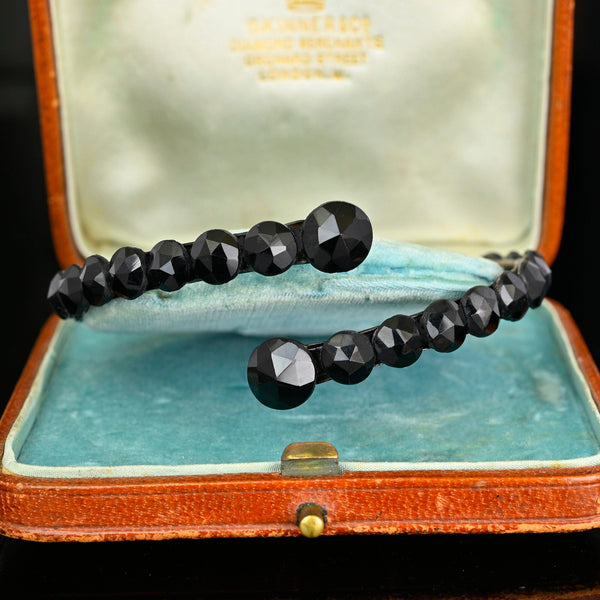 Antique Victorian Wraparound French Jet Bracelet - Boylerpf