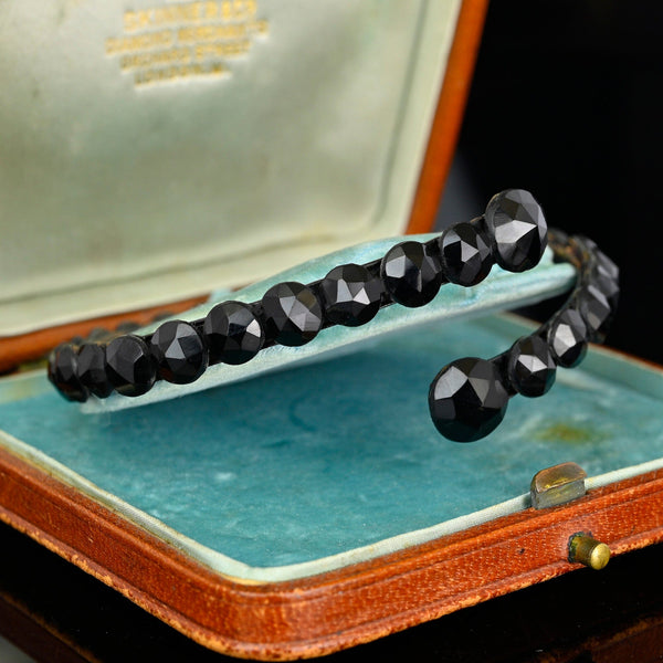 Antique Victorian Wraparound French Jet Bracelet - Boylerpf