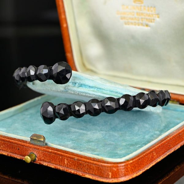Antique Victorian Wraparound French Jet Bracelet - Boylerpf