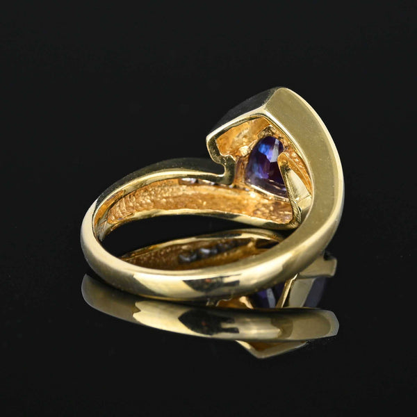 Diamond Trillion Cut Alexandrite Ring in 14K Gold - Boylerpf