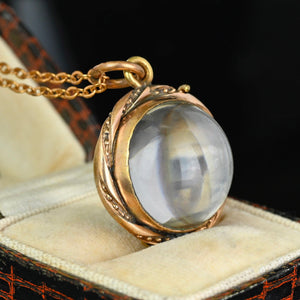 Antique Pool of Light Rock Crystal Locket Pendant - Boylerpf