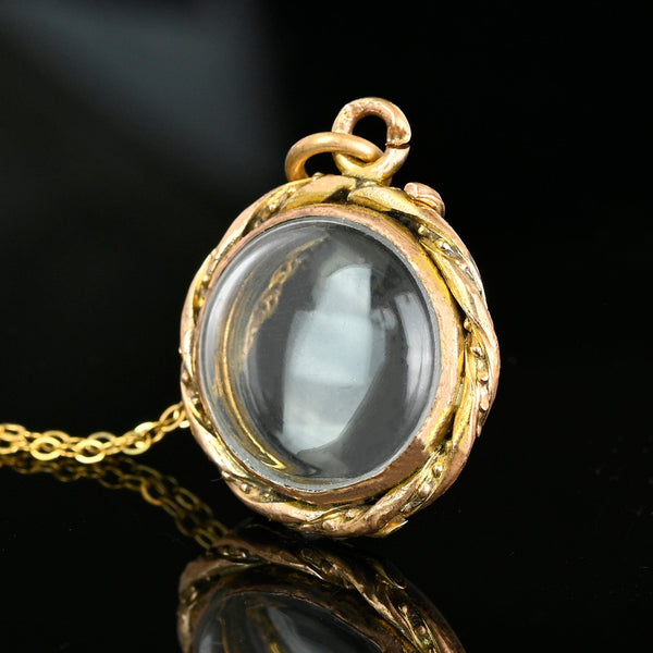 Antique Rolled Gold Pools of Light Style Bubble Glass Locket - Boylerpf