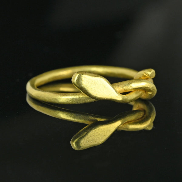 Superb Handmade 18K Gold Snake Ring Band, One of a Kind - Boylerpf