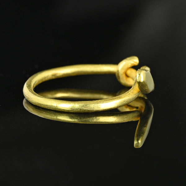 Superb Handmade 18K Gold Snake Ring Band, One of a Kind - Boylerpf