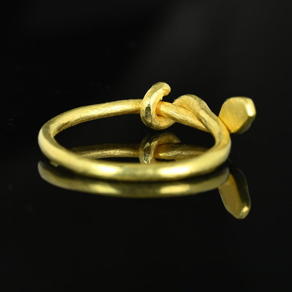 Superb Handmade 18K Gold Snake Ring Band, One of a Kind - Boylerpf