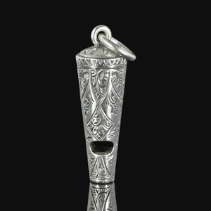 Antique Victorian Silver Working Whistle Pendant - Boylerpf