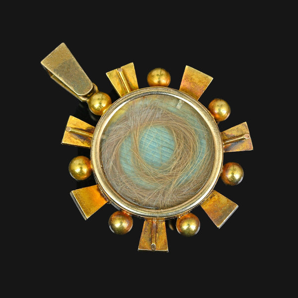 Antique Victorian 15K Gold Agate Pearl Enamel Pendant - Boylerpf