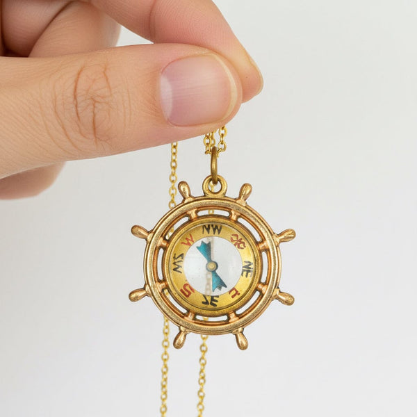 Antique Edwardian Rolled Gold Compass Fob Pendant
