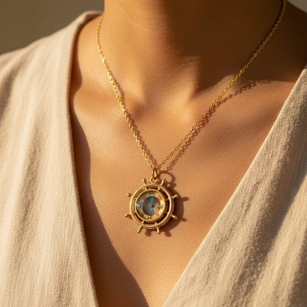 Antique Edwardian Rolled Gold Compass Fob Pendant