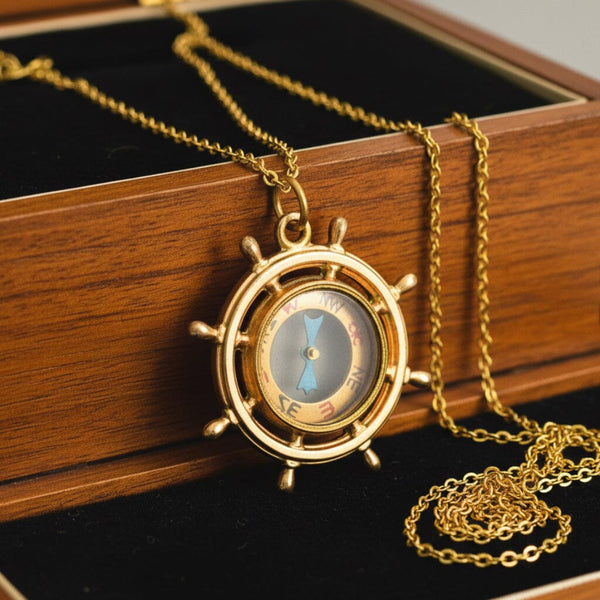 Antique Edwardian Rolled Gold Compass Fob Pendant