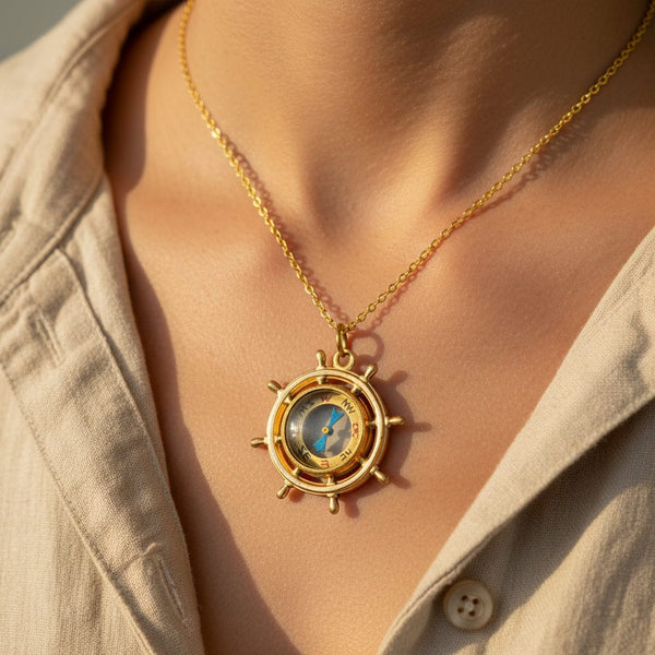 Antique Edwardian Rolled Gold Compass Fob Pendant
