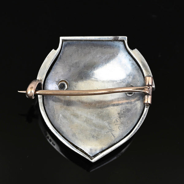 Murrle Bennett & Co Boulder Opal Enamel Jugendstil Brooch, C. 1900 - Boylerpf