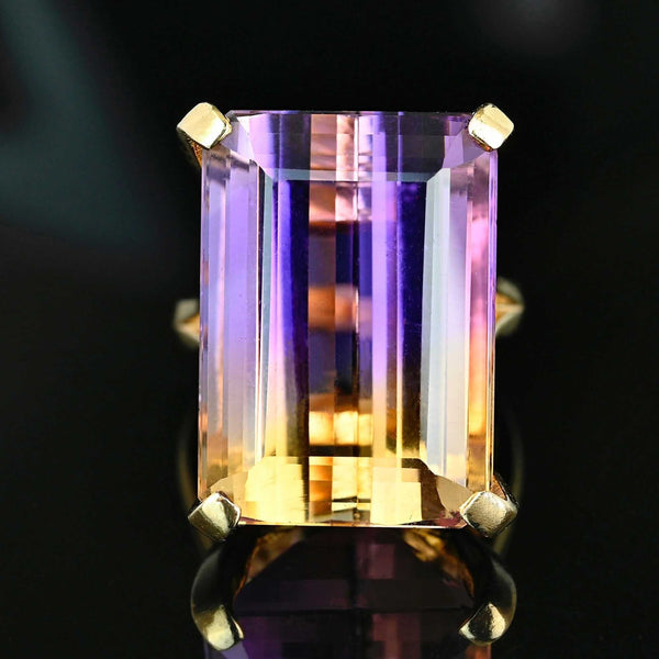 Vintage 20ct Ametrine Cocktail Ring in 14K Gold