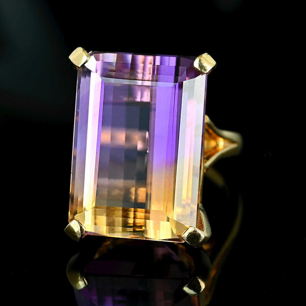 Vintage 20ct Ametrine Cocktail Ring in 14K Gold