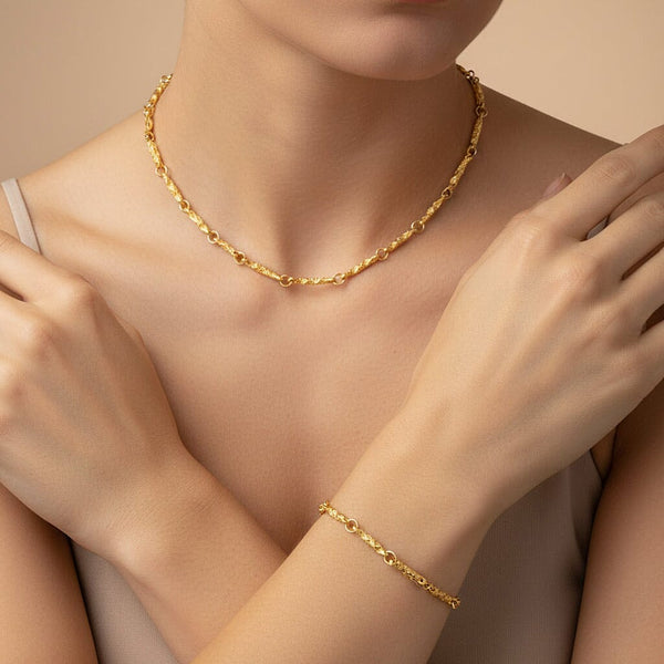 Vintage 18K Gold Convertible Necklace, Bracelet & Chain