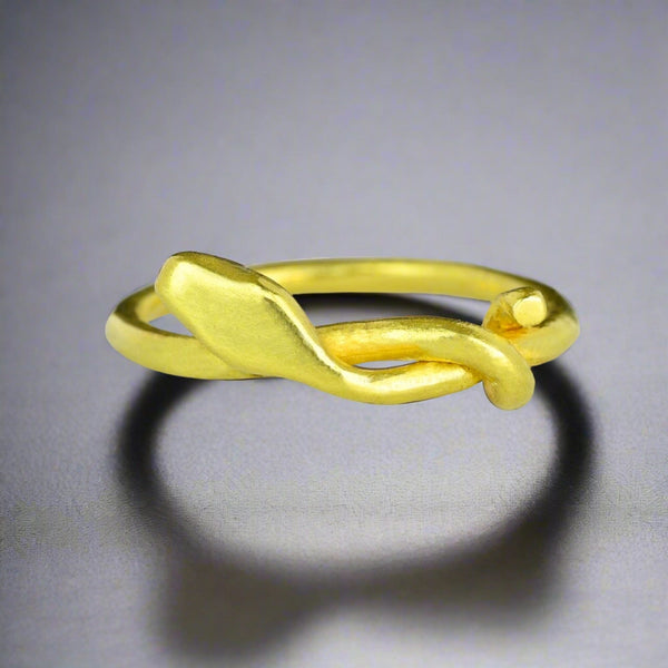 Superb Handmade 18K Gold Snake Ring Band, One of a Kind - Boylerpf