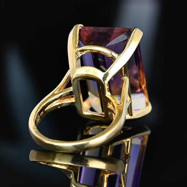 Vintage 20ct Ametrine Cocktail Ring in 14K Gold