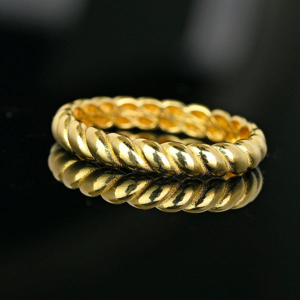 Vintage 14K Gold Italian Scalloped Ring Wedding Band - Boylerpf