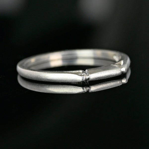 Vintage Geometric Platinum Wedding Ring Band - Boylerpf