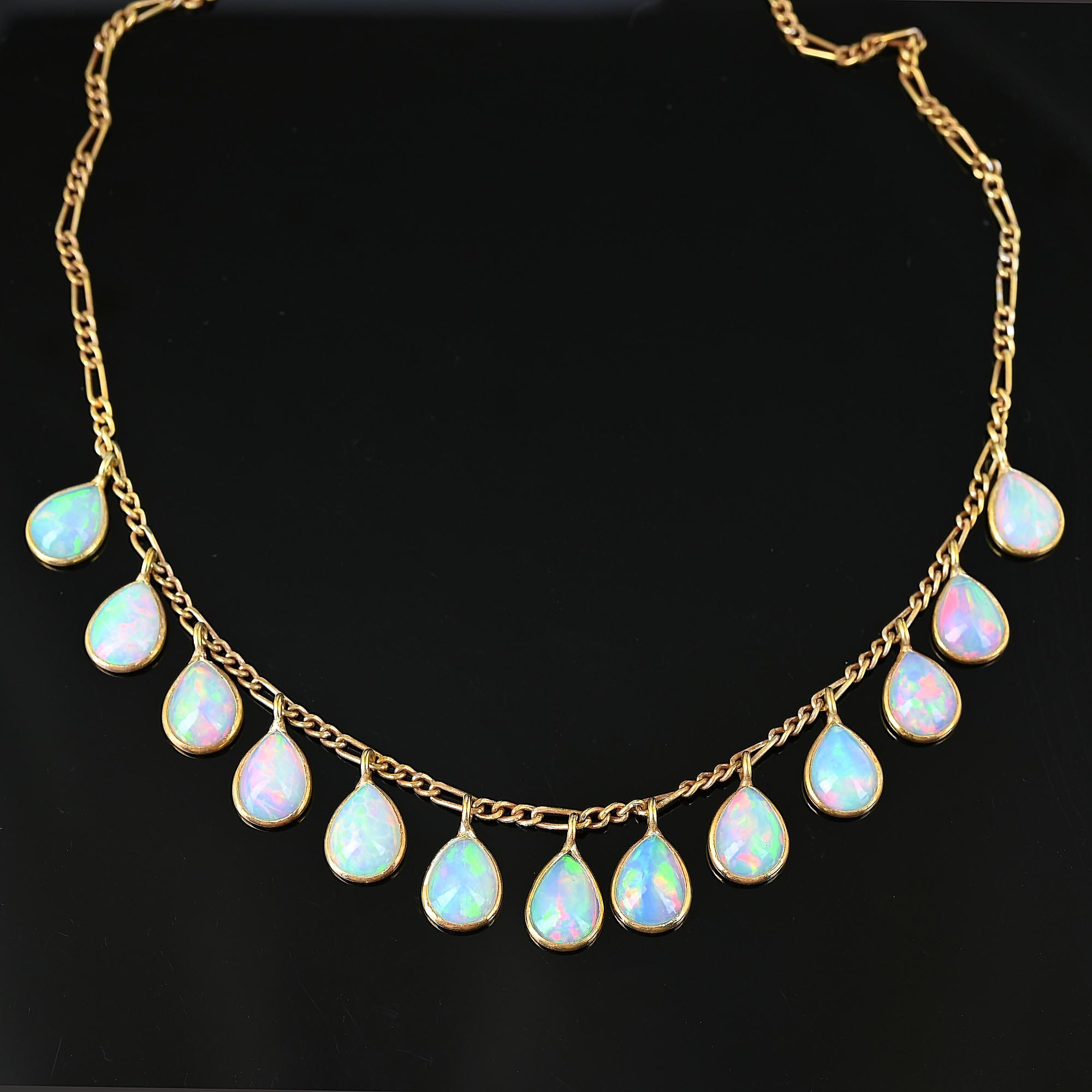 Mesmerizing Boulder Opal Necklace w/ Diamond Halo Platinum