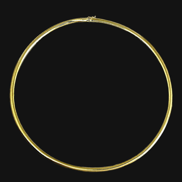 14K Yellow Gold Omega Chain Necklace 17 Inch 16 Grams
