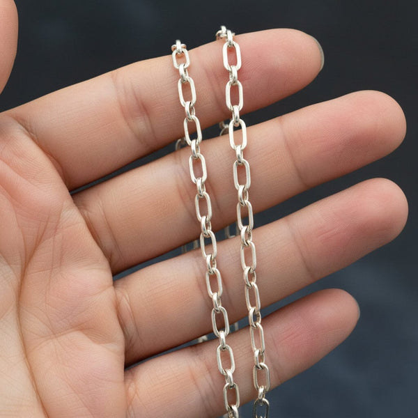 Vintage Sterling Silver Paper Clip Chain Necklace 19” Layering - Boylerpf