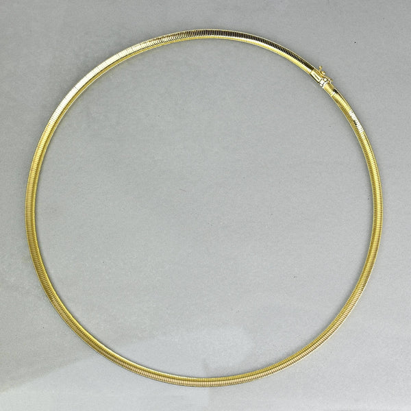 14K Yellow Gold Omega Chain Necklace 17 Inch 16 Grams