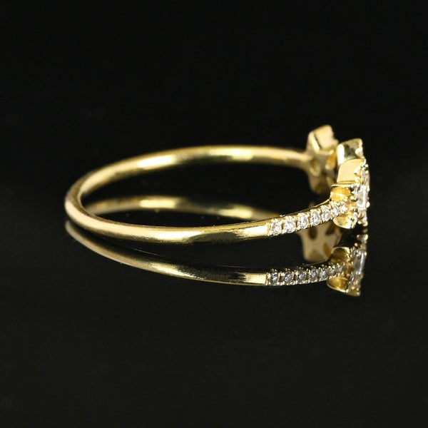 Vintage 14K Gold Diamond Cluster Celestial Star Ring - Boylerpf