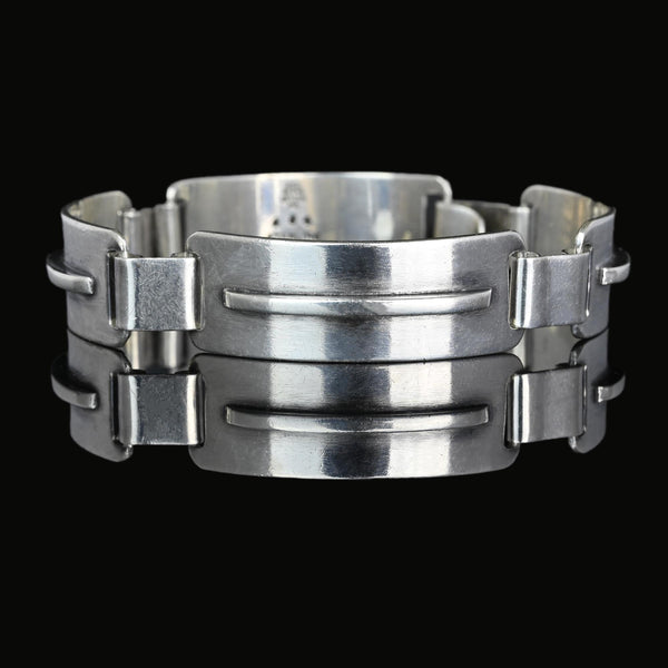 Vintage Georg Jensen Sterling Silver Panel Bracelet - Boylerpf