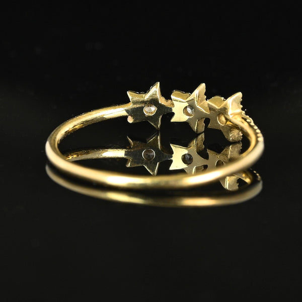 Vintage 14K Gold Diamond Cluster Celestial Star Ring - Boylerpf