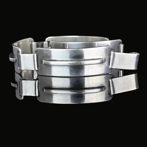Vintage Georg Jensen Sterling Silver Panel Bracelet - Boylerpf