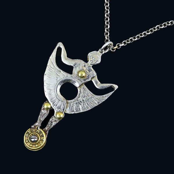 Antique German Silver Dancing Girl Cigar Cutter Pendant Fob - Boylerpf