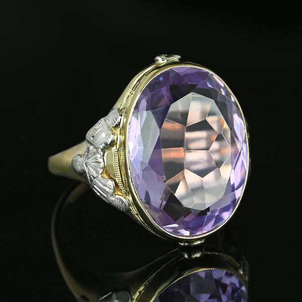 Vintage Gold 8.25 CTW Lilac Amethyst Cocktail Ring