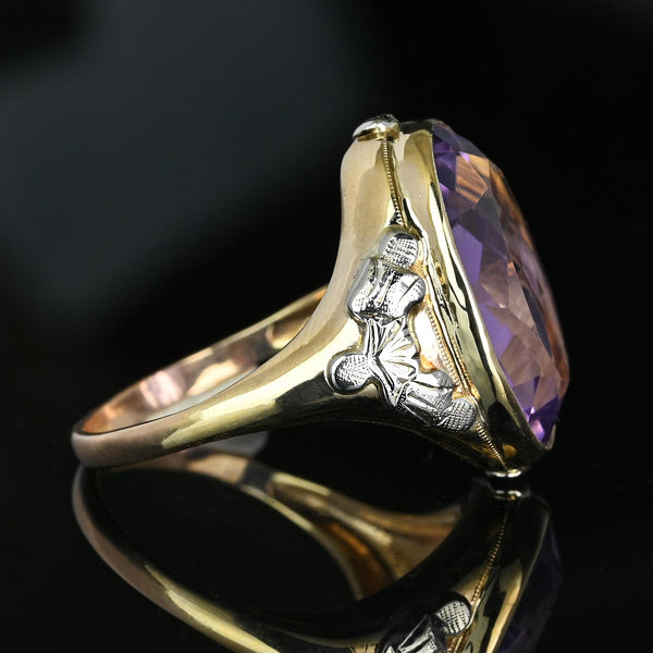 Vintage Gold 8.25 CTW Lilac Amethyst Cocktail Ring