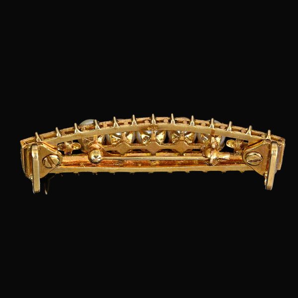 Antique 14K Gold Akoya Pearl Brooch Convertible Choker