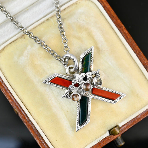 Antique Scottish Agate Citrine Luckenbooth Pendant - Boylerpf