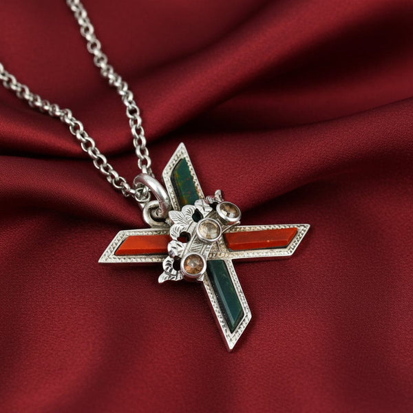 Antique Scottish Agate Citrine Luckenbooth Pendant - Boylerpf