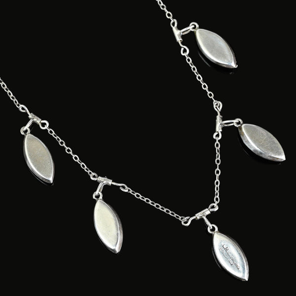 Antique Morpho Butterfly Wing Fringe Necklace - Boylerpf