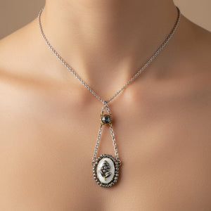 Antique Georgian Mother Of Pearl Cut Steel Pendant - Boylerpf