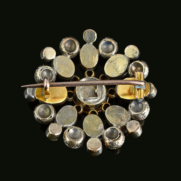 Antique 15K Gold Floral Cluster Amethyst Brooch - Boylerpf