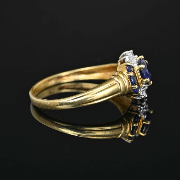 Vintage Solitaire Blue Sapphire Ring in 10K Yellow Gold - Boylerpf