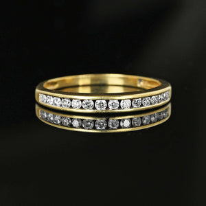 Vintage 1/4 Carat Diamond Half Eternity Ring Band in Gold - Boylerpf