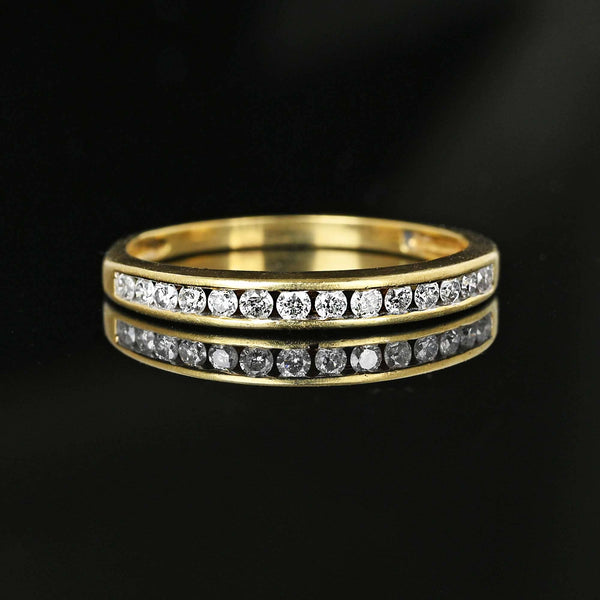 Vintage 1/4 Carat Diamond Half Eternity Ring Band in Gold - Boylerpf