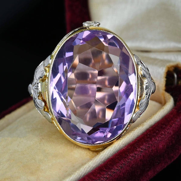 Vintage Gold 8.25 CTW Lilac Amethyst Cocktail Ring