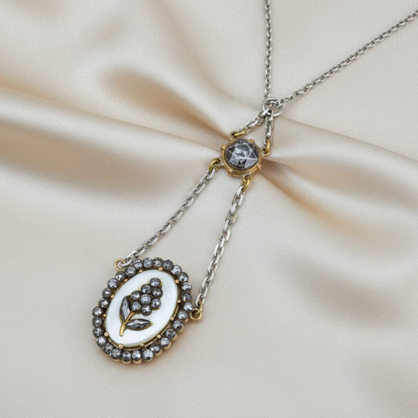 Antique Georgian Mother Of Pearl Cut Steel Pendant - Boylerpf