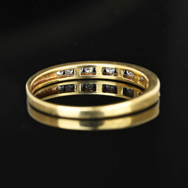 Vintage 1/4 Carat Diamond Half Eternity Ring Band in Gold - Boylerpf