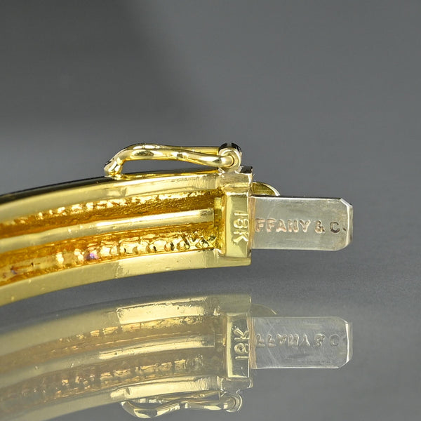 Vintage Tiffany & Co. 18K Gold Diamond Bangle Bracelet