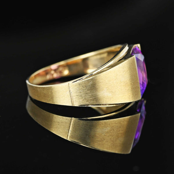 Vintage Color Change Sapphire Gold Signet Ring - Boylerpf