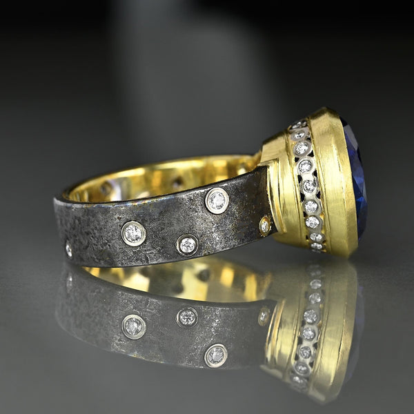 Pat Flynn Queen’s Ring 7.14ct Tanzanite 18K Gold Diamond - Boylerpf