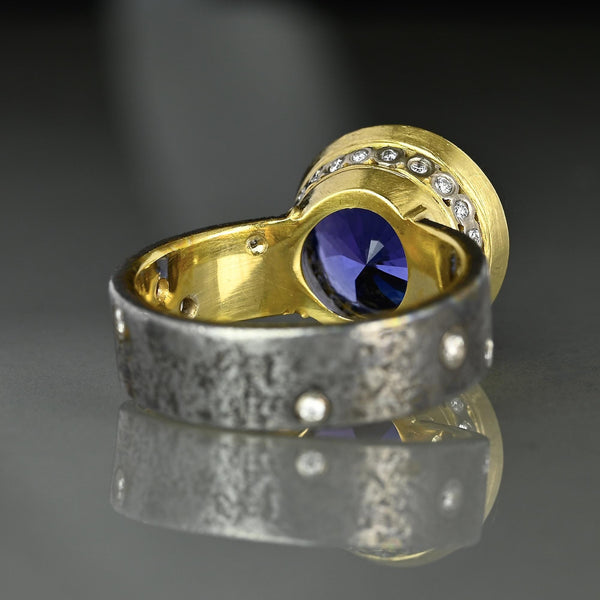 Pat Flynn Queen’s Ring 7.14ct Tanzanite 18K Gold Diamond - Boylerpf